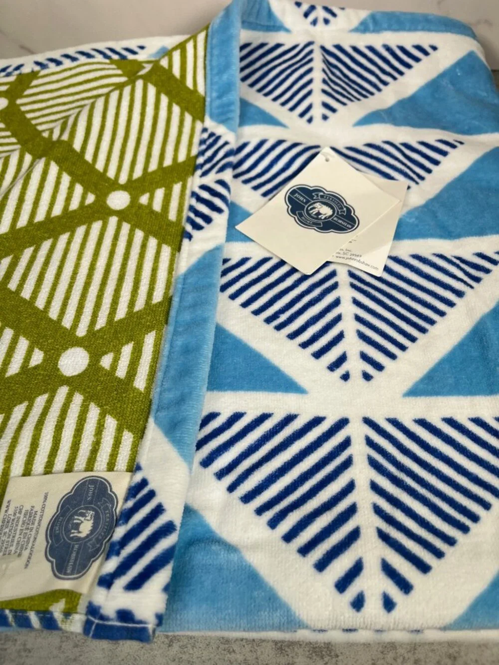 John Robshaw Bodhi Blue/Azure Beach Towel - NEW